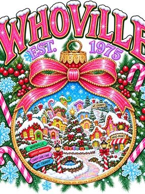 Whoville Pink DTF transfer